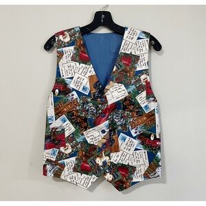 Vintage Handmade Women’s Postcard Dog Cat Print Vest
